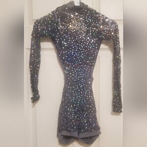 Weissman Black and Silver Sequin Dance Costume